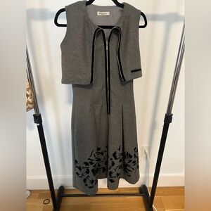 Grey Wool Structured Dress
